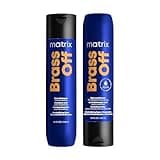 Matrix Brass Off Blue Shampoo and Pigmented Conditioner Set | Removes Brassy Orange Undertones | Toning Conditioner For Lightened Brunettes | For Color Treated Hair | Premium Salon Conditioner | Vegan
