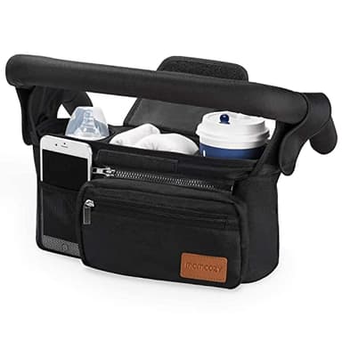 Momcozy Universal Stroller Organizer with Insulated Cup Holder Detachable Phone Bag & Shoulder Strap, Fits for Stroller Like Uppababy, Baby Jogger, Britax, BOB, Umbrella and Pet Stroller