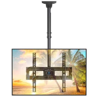 PERLESMITH Ceiling TV Mount for 26-65 inch Flat Screen Displays, Max VESA 400x400mm, Hanging Adjustable Ceiling TV Bracket Fits Most LCD LED OLED 4K TVs, Pole Ceiling Mount Holds up to 110lbs, PSCM2