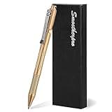 SMOOTHERPRO Bolt Action Pen, Solid Brass Ballpoint Pen Compatible with Pilot G2 Refill, Weighted Heavy Pen for Tremor Parkinson Arthritic Hand, Color Natural (RG336)
