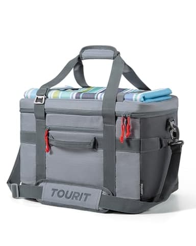 TOURIT Soft Sided Cooler Bag Insulated 48/60 Cans, Large Collapsible & Leakproof Ice Chest for Picnic, Beach, Camping, Travel