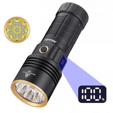 ALONEFIRE X99 LED Flashlight 3500 High Lumens Super Bright USB C Rechargeable 4 Adjustable Modes Waterproof Flash Light Reverse Charging with Battery, Lanyard for Camping Emergency Hiking Home