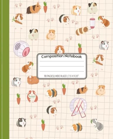 Guinea Pig Composition Notebook: Wide Ruled | 110 Pages | 7.5x 9.25"