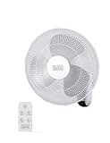 BLACK+DECKER 16" Wall Fan with Remote Control, Oscillating Fan with 3 Speed Settings and Shut Off Fan Timer, Wall Mount Fan with Adjustable Tilt Angle, White