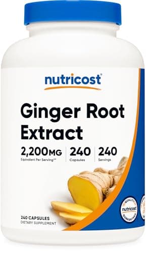 Nutricost Ginger Root Extract 2,200mg Equivalent from 550mg of 4:1 Extract Per Serving, 240 Capsules for 240 Servings Per Bottle - Gluten Free, Non-GMO