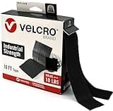 VELCRO Brand Heavy Duty Tape | 16 Foot Roll | Strong Sticky Back Adhesive Holds up to 10 lbs | Industrial Strength Fasteners for Indoor or Outdoor Use | 1-1/2in Width, Black (VEL-30838-USA)
