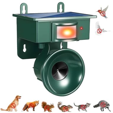 2026 Upgraded Solar Ultrasonic Bird Repellent Devices Outdoor Woodpecker Deterrent for House Motion Activated Goose Pigeon Repellent IP65 Waterproof Bird Scare Devices for Garden Farm Yard Balcony