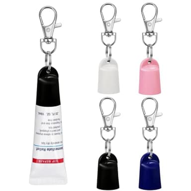 YJNAUPAI 4 pcs Keychain Cap for Aquaphor Lip Balm, Keychain Holder Compatible with Aquaphor 0.35 oz Lip Repair Tubes, Fit Portable Lip Balm Holder