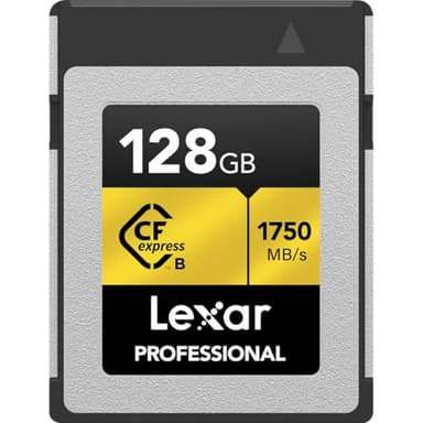 Lexar 128GB Professional CFexpress Type B Memory Card GOLD Series, Up To 1750MB/s Read, Raw 8K Video Recording, Supports PCIe 3.0 and NVMe (LCXEXPR128G-RNENG)