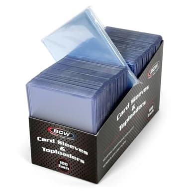 BCW Card Sleeves and Toploaders for Card Combo - 100 Count | Premium Top Loaders and Acid-Free Penny Sleeves | Great for Football, Magic: The Gathering, Pokémon, and Baseball Card Protectors