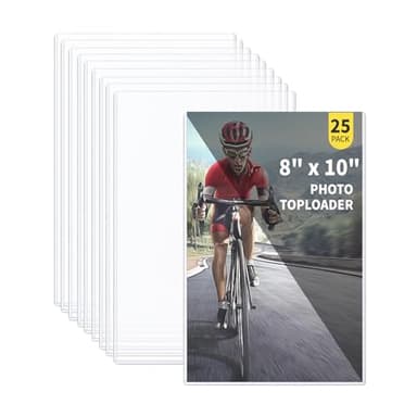25-Pack 8 x 10 Inch Premium Toploaders - Crystal Clear Plastic Holders, Sheet Protectors for Autograph Pictures, Art