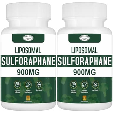 900MG Liposomal Sulforaphane Supplement Broccoli Extract, Liver Supplement for Antioxidant, Digestion, Cellular Health 120 Capsules
