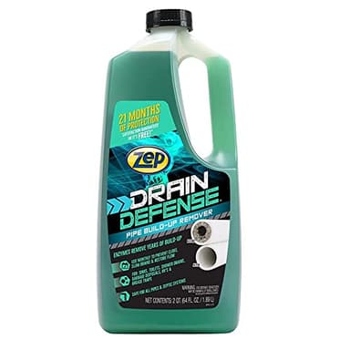 Zep Drain Defense Pipe Build-Up Remover - 64 Ounces - ZLDC648 - Professional Strength Liquid Pipe Build Up Remover,GREEN