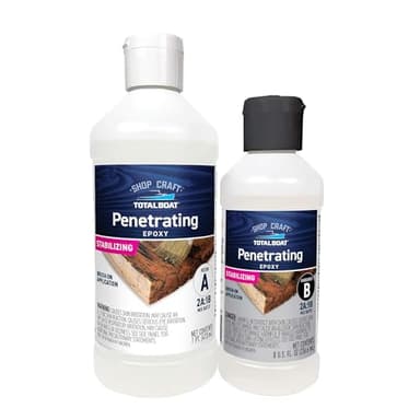 TotalBoat Clear Penetrating Epoxy Wood Sealer Stabilizer for Rot Repair and Restoration (1.5 Pint, Traditional)