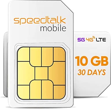SpeedTalk Mobile Data Only SIM Card Kit - 10GB 4G LTE WiFi Hotspot MiFi Modem Internet Router | Pay As You Go No Contract | 3 in 1 Simcard - Standard Micro Nano | USA Domestic & International Roaming