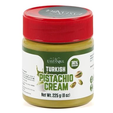 Eastanbul Pistachio Cream, 8oz, Pistachio Butter, Turkish Cream Spread for Dubai Chocolate Bar Kit, Perfect Paste for Dubai Chocolate Bar, Luxurious Spread in Breakfasts, Desserts & Treats, No Palm Oil