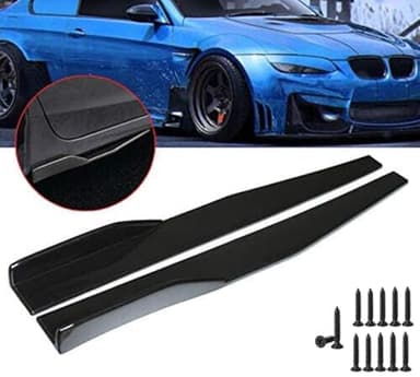 Aokzeeo 2pcs Universal Car Body Side Skirt Rocker Splitters Diffuser Winglet Wings Bumper Kit, Black, CA194