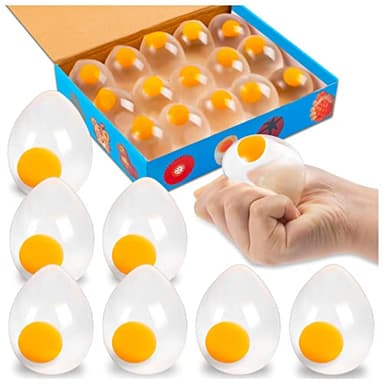 15 Pcs Egg Splat Ball, Funky Egg Splat Ball Stress Relief Easter Eggs Toys for Easter Hunts, Anxiety Reducer Sensory Play for Adult