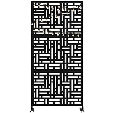 Elevens Privacy Screen Outdoor Decorative Panels Planter Wall Metal Fence Panels Modern Privacy Screen Fence Free Standing (4022)