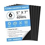 NIUBIKLUS Non Adhesive Magnetic Sheets,5''x7'' 6PCS,Plain Magnets Sheets,Flexible Magnetic Sheets for Craft&Dies Storage,Making Fridge Magnets,Flexible,Adhesive,Printable Magnet Sheets