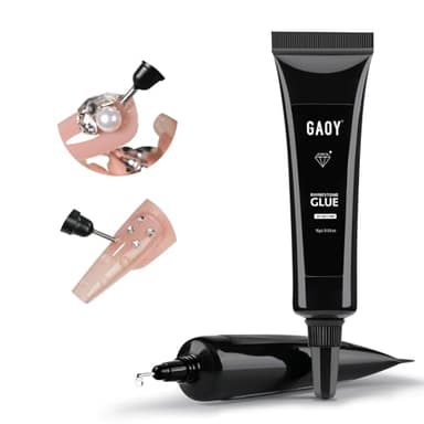 GAOY Multi-Functional Rhinestone Glue, Strong Adhesion 3D Gel Nail Art Glue for Nail Charms, Gems and Jewels Decoration, 15g No Wipe UV Light Cure