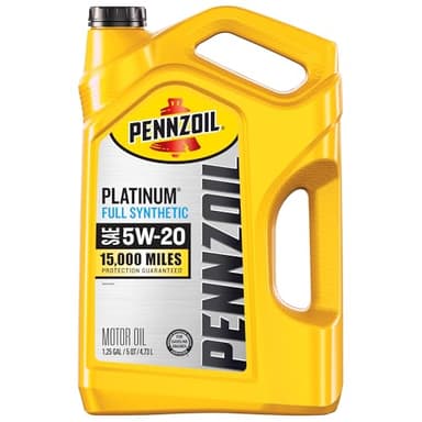 Pennzoil Platinum Full Synthetic 5W-20 Motor Oil, 5-Quart