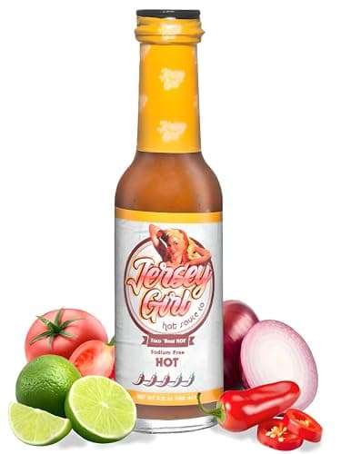 Jersey Girl Taco 'Bout Hot Sauce - No Added Salt, Naturally Sodium Free, Gluten Free, Keto Friendly, Ghost, Jalapeno & Habanero Pepper Sauce - 5oz
