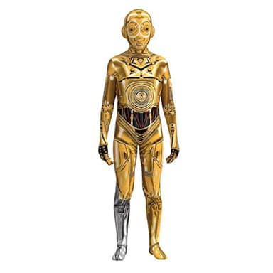 Star Series Jumpsuit Cosplay Party Costumes For Robot C-3PO Unisex Adult Outfit (XL)
