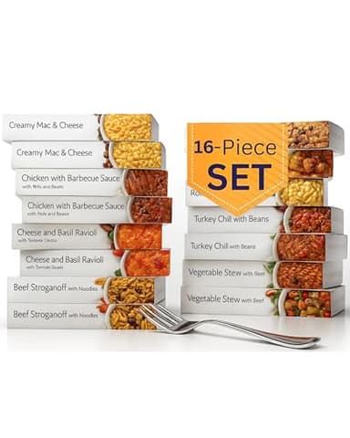HMR Entrees Meals 16-Pack Variety | Low Calorie Premade Microwave Meals for Weight Loss | Ready to Eat Dinner | Includes Mac & Cheese, Beef Stroganoff, Turkey Chili, Chicken Alfredo & More