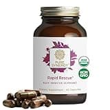 PURE SYNERGY Rapid Rescue | Organic Immune Support Capsules | Herbal Immune Supplement with Echinacea, Elderberry, and Olive Leaf Extracts | for Immediate Immune Support (42 Capsules)