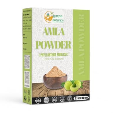 Herbs Botanica Natural Amla Powder (Indian Gooseberry, Amalaki), Pure Natural Fruit Powder with Vitamin C for Hair Growth & Immune Support, Emblica Officinalis, 5.3 oz / 150 gm