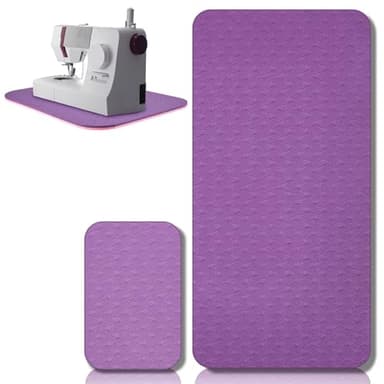 2 Pcs Sewing Machine Muffling Mat Pedal Sewing Mat Reduce Vibrations Noise No Slip Machine Accessories for Quilting(17" X 36" and 9" X 14",Pink Purple)