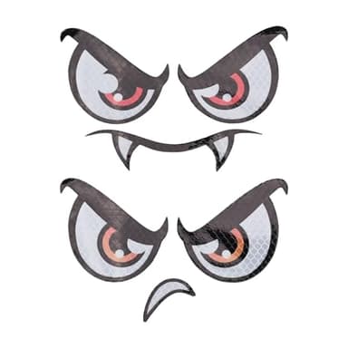 SundiooK 3PCS Reflective Eye Stickers for Robotic Lawn Mower Cute Cartoon Face Decals Personalized Robot for Vacuum Decoration Night Safety
