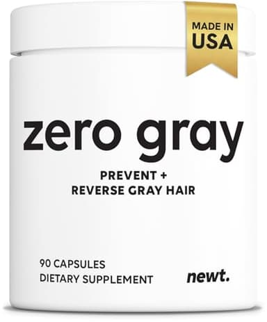 ZERO GRAY™ – Anti Grey Hair Supplements to Reverse Gray Hair Permanently Fast | Restore Natural Color & Prevent Grey Hair Growth | Biotin, Vitamins, Catalase Supplement Men & Women | 90 Capsules
