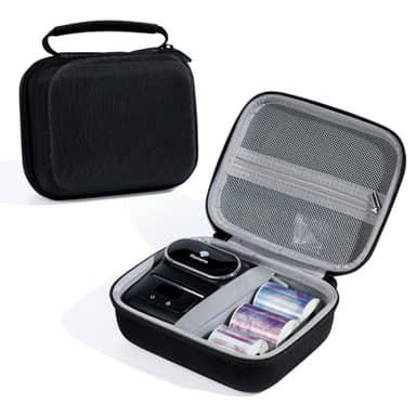 Phomemo Case for M110/M220/M250/M221/M108 Label Maker,Oxford Fabric Waterproof & Shockproof Portable Label Printer Storage Bag for Labels Roll, USB Cable, Black (Only Bag)