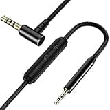 Replacement for Bose Headphone Cord, 2.5mm to 3.5mm Audio Cable for Bose 700 QC25 QC35 QC35 II OE2 AE2, JBL E45BT E55BT E65BTNC, AKG Nylon Braided Wire with Inline Mic & Volume Control (1.5m, Black)