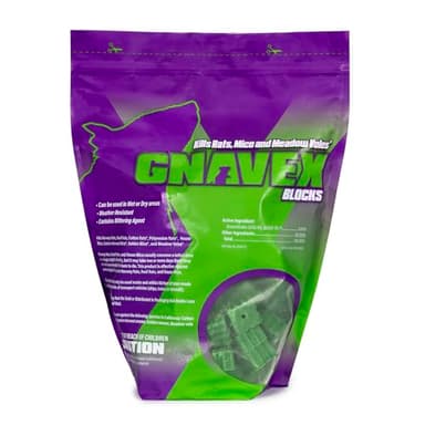 Gnavex Blocks, All Weather Rodenticide Bait That Contains Bromethalin, 4 lb Pouch