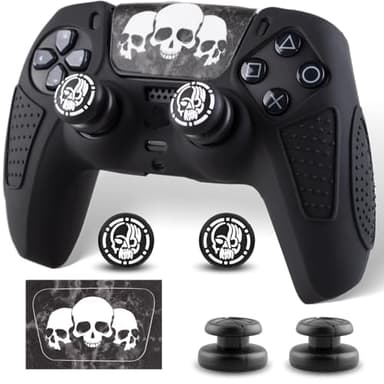 SoAegis Anti-Slip PS5 Controller Skin Kit, with 2 Thumb Grip Cover & 2 Elevated Base, Silicone Controller Case with Textured Grip for PS5 DualSense Wireless Edition