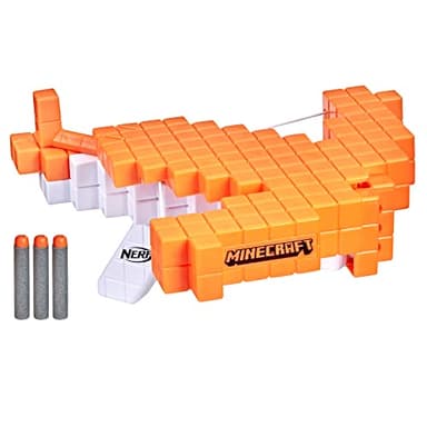 Nerf Minecraft Pillager's Dart-Blasting Crossbow, Includes 3 Elite Darts, Real Crossbow Action, Toys for 8 Year Old Boys and Girls and Up