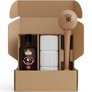 SARNA BASEBALL Glove Break in Kit – Includes Glove Mallet & Conditioner – Softens, Shapes & Protects Gloves – Non-Darkening Formula – Pro-Approved Care for Baseball & Softball Equipment