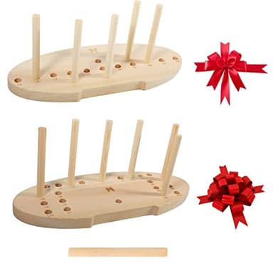 SACATR Bow Maker for Ribbon, Holiday Wreaths,Wooden Wreath Bow Maker Tool for Creating Gift Bows, Party Decorations, Hair Bows, Corsages, Holiday Wreaths, Various Crafts(Double-Sided)
