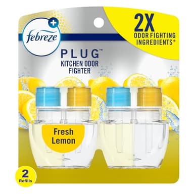 Febreze Plug In Air Freshener, Odor-Fighting Scented Oil Refill, Kitchen Odor Fighter, 2 Refills
