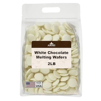 White Chocolate Melting Wafers 2LB - Premium White Chocolate Chips for Baking, Candy Making, Ganache, and Dessert Decorations - Smooth, Creamy Texture for Professional-Quality Desserts