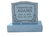 Headstone for grave - monument grade granite- custom engraving included - complete as shown