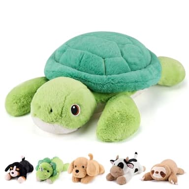 gnomantic Turtle Weighted Stuffed Animals - 22 Inch 4.5 Pounds Weighted Plushies Sea Turtle Stuffed Animal - Big Tortoise Plush Pillow - Cute Plush Toys Gifts for Kids & Adults (22" 4.5 lbs)