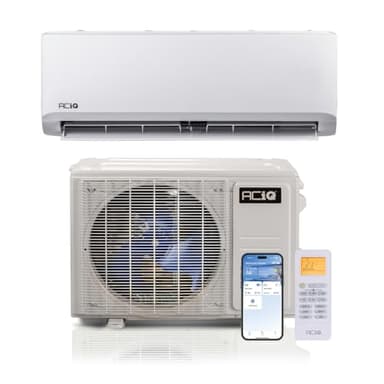 ACiQ 24.6 SEER2 Standard 9000 BTU Inverter Mini Split AC/Heating System | Ductless Mount Heat Pump AC Unit with 15ft Installation Kit | WIFI Control, R454B, 230v