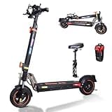 Electric Scooter Adults, 800W Motor, 35 Miles Long Range & 30 MPH Top Speed, Dual Suspension, Folding E-Scooter, with 10" Off Road Tires, Kick Scooter with Detachable Seat, for Commuter Outdoor