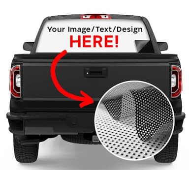 VulgrCo Custom SUV & Truck Window Decals - One-Way See-Through Perforated Vinyl, Waterproof & UV-Resistant Rear Window Decal, Strong Adhesive, Made in USA