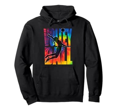 Girls Volleyball Tie Dye Server Teen Players Pullover Hoodie