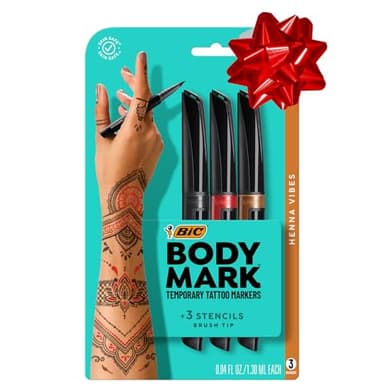 BIC BodyMark Temporary Tattoo Marker, Henna Vibes, Assorted Colors, 3-Count - Amazon Vine